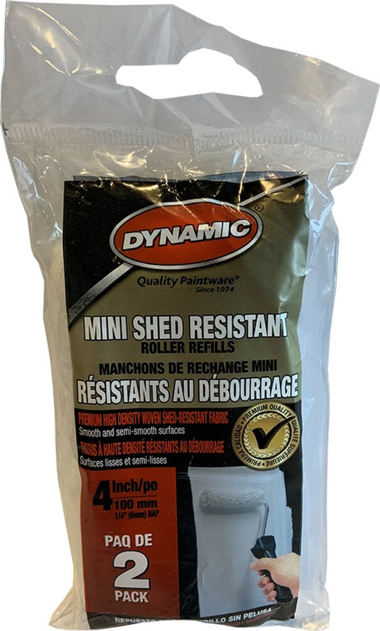 2 Pack - 1/4x4 Shed Resistant Mini Roller Cover
