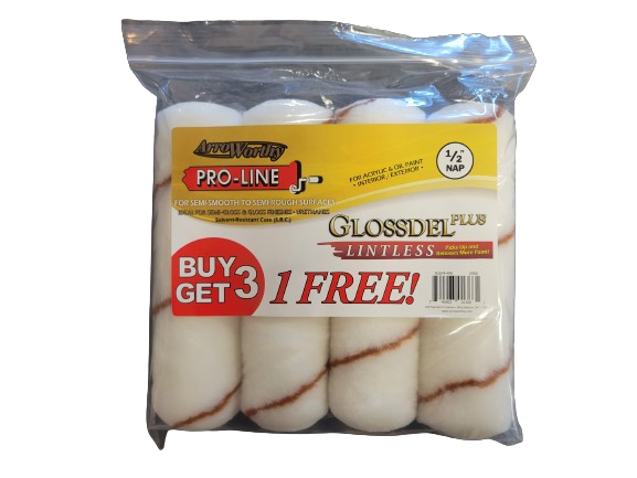 4 Pack - 1/2x9 Roller Cover