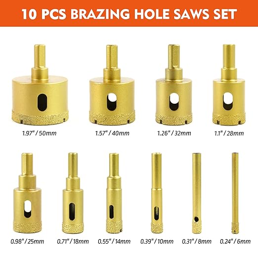 Diamond Hole Saw Kit - 12 Piece