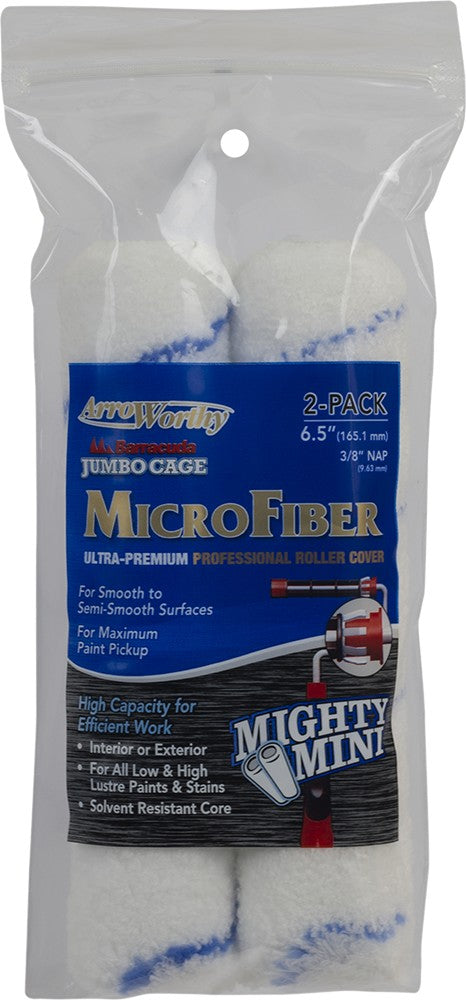 6-1/2" x 3/8" Nap Microfiber Mini Roller - 2pk