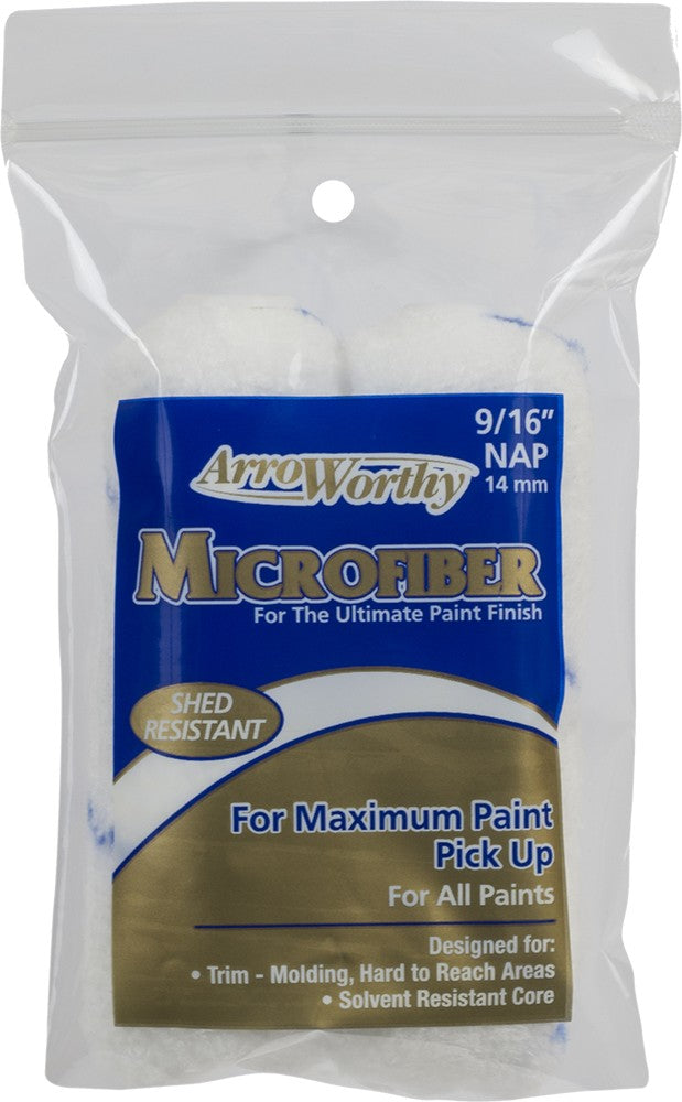 4" x 9/16" Nap Microfiber Mini Roller - 2pk