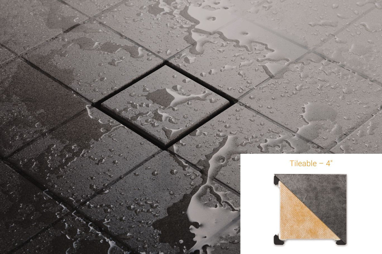Schluter Kerdi Tileable Grate - 4" - Fitzgerald