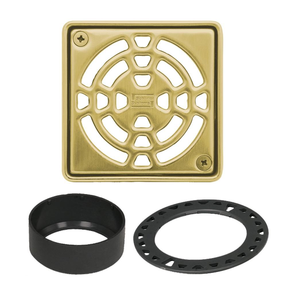 Kerdi Grate Kit - Classic / Classic Gold - 4x4 - Daltile