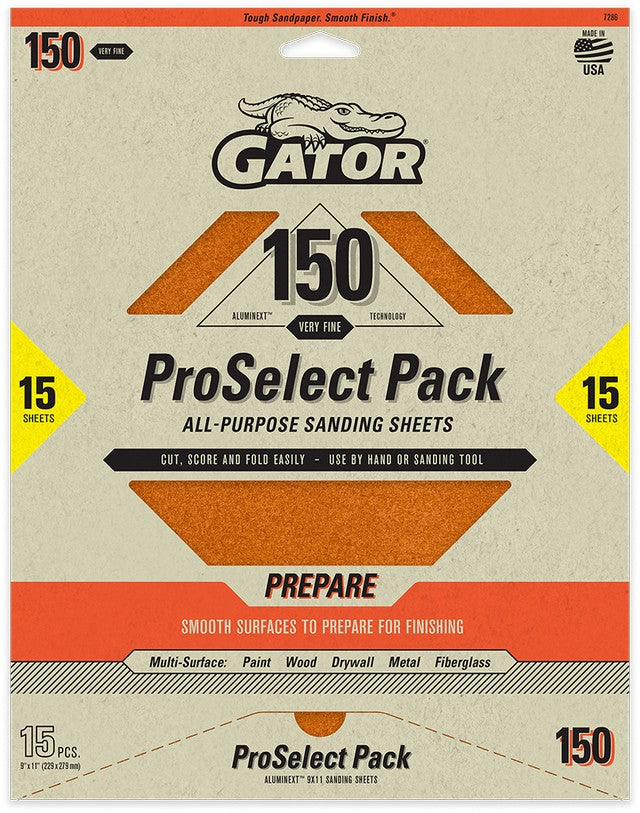 Gator 150 Grit sandpaper 15 pk