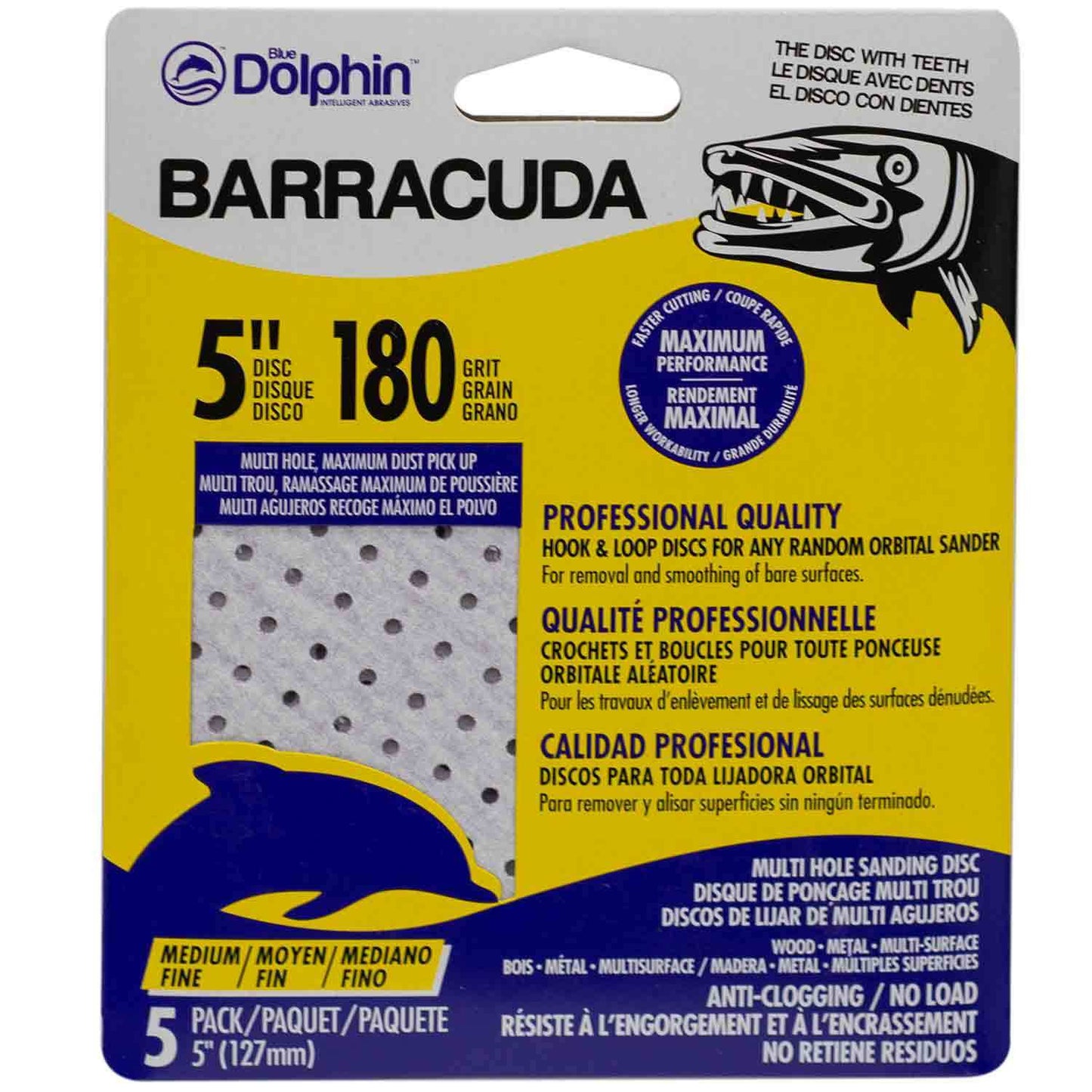 180 Grit Barracuda Sanding Disc - 5 Pack