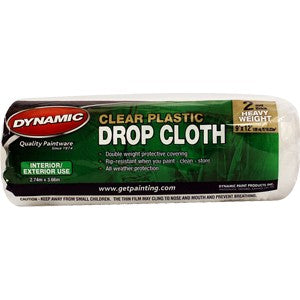 9'x12' 2 Mil Clear Plastic Drop Cloth