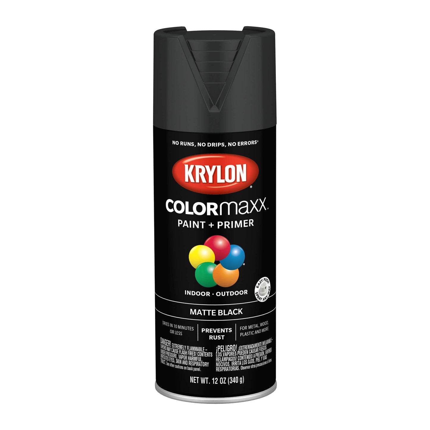 Krylon COLORmaxx Spray Paint Matte Black - 12oz