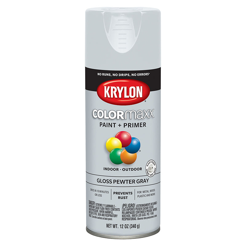 Colormaxx Spray Paint, Pewter Gray, Gloss