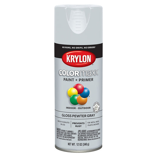 Colormaxx Spray Paint, Pewter Gray, Gloss