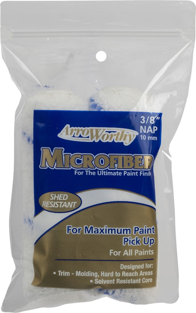4" x 3/8" Nap Microfiber Mini Roller - 2pk