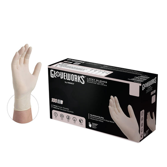 Gloveworks Medium Latex Gloves - 100Pk