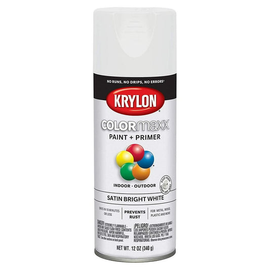 Spray Paint Satin Bright White - 12oz
