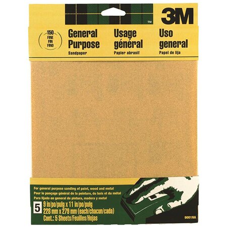 150 Grit Sandpaper - 9x11 - 5 Pack