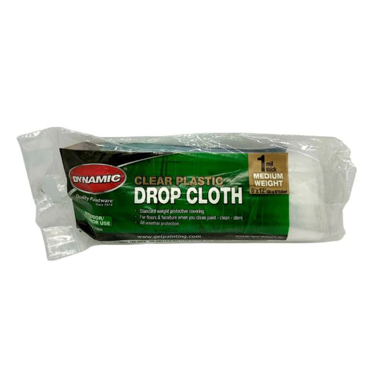 9'x12' 1 Mil Clear Plastic Drop Cloth