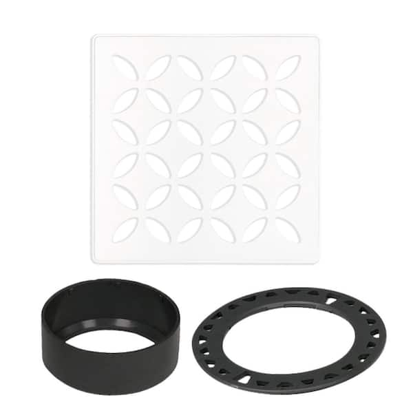 Kerdi Grate Kit - Floral- White - 4x4